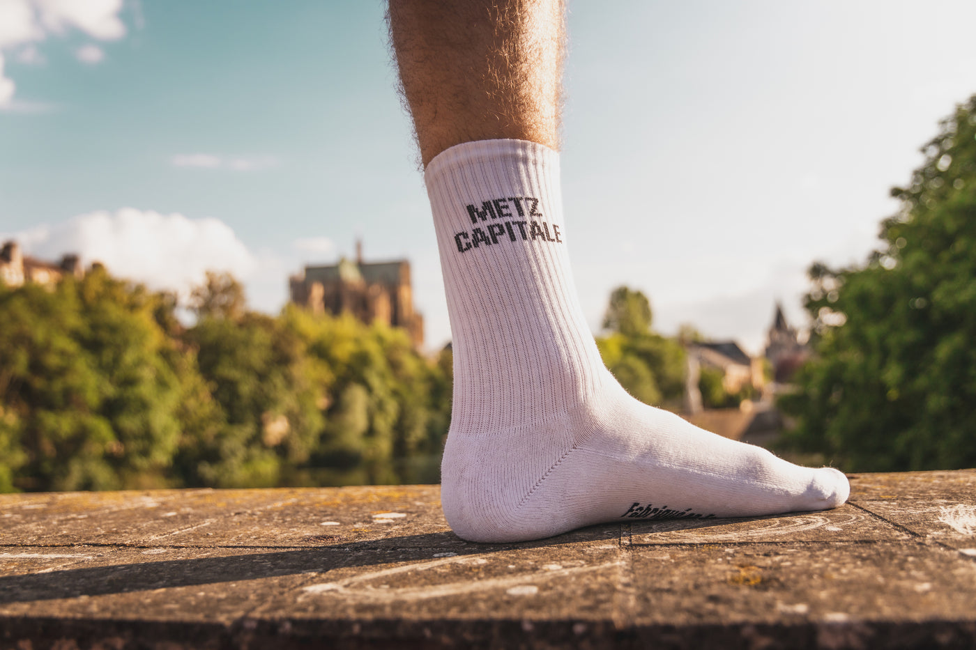 Chaussettes Made In France blanche "METZ CAPITALE"