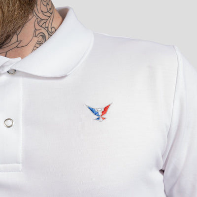 Polo Homme Manches Longues Blanc Edition Spéciale "Made in France"